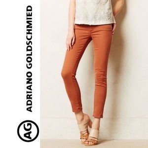 AG ADRIANO GOLDSCHMIED STEVIE ANKLE SLIM STRAIGHT LEG  RUST COLOR JEANS 29L